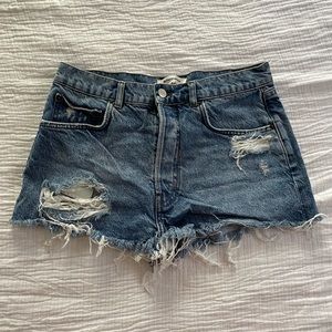 Distressed Reformation Denim Shorts